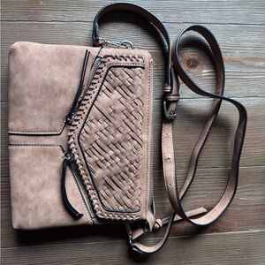 Western Tan Woven Women's Crossbody Bag